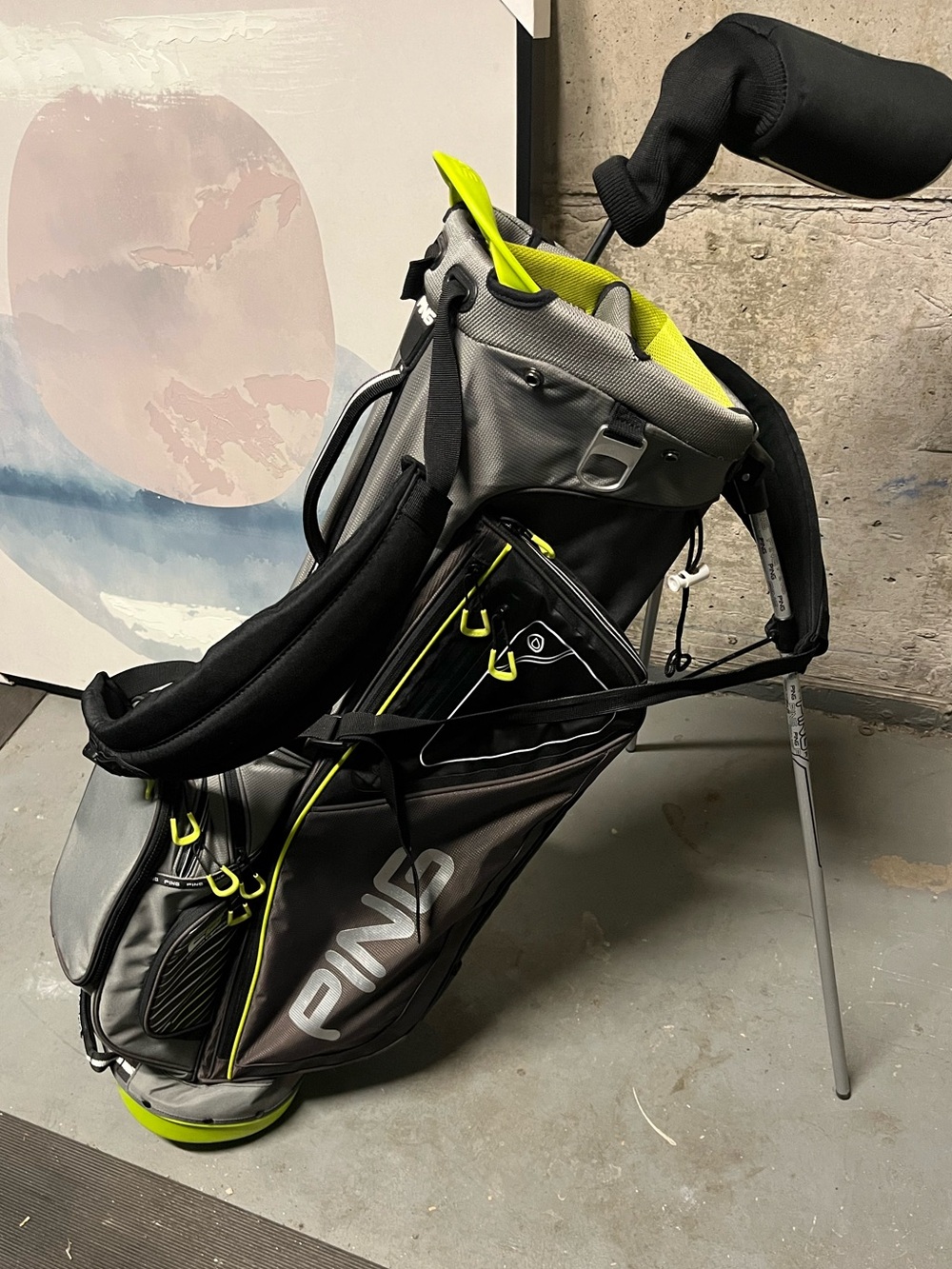 PING Men’s Gray and Neon Yellow Golf Stand Bag